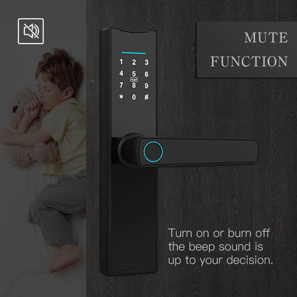 New Smart Door Lock With Bluetooth-compatible Tuya APP Digital Electronic Lock Smart Home Wooden Door Lock Biometric Fingerprint