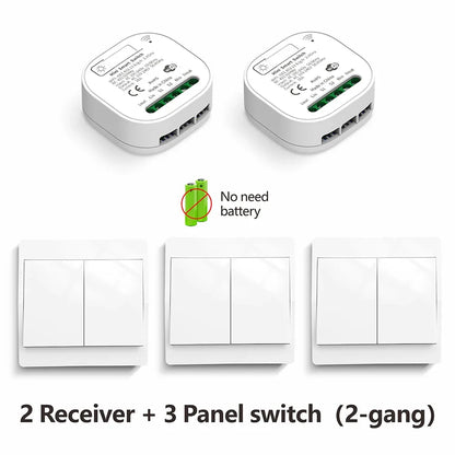 Tuya Smart life WiFi and 433MHz Light Switch,Wall Panel Switch No Need Battery,110V 220V 16A Mini Module, for Alexa Google Home